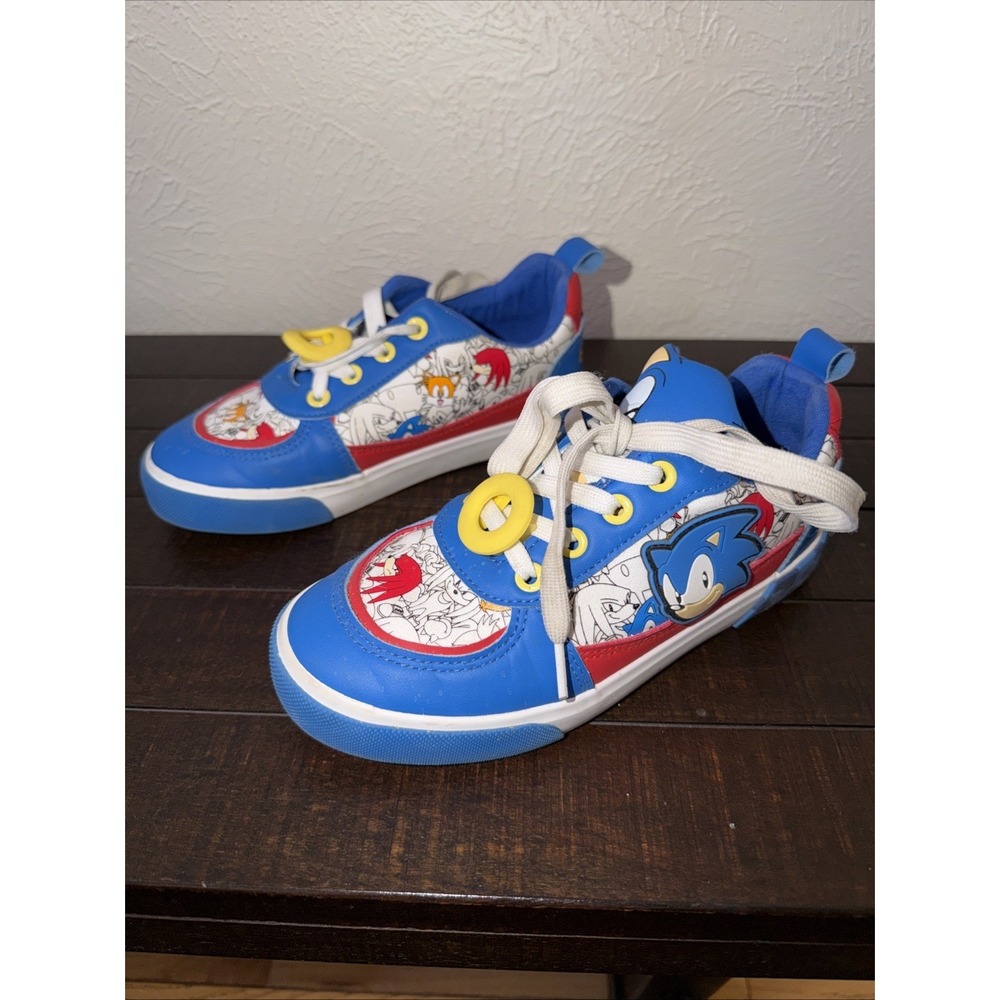 18. Sonic The Hedgehog Toddler Shoes  Blue/White/Red-US 3 Big Boys